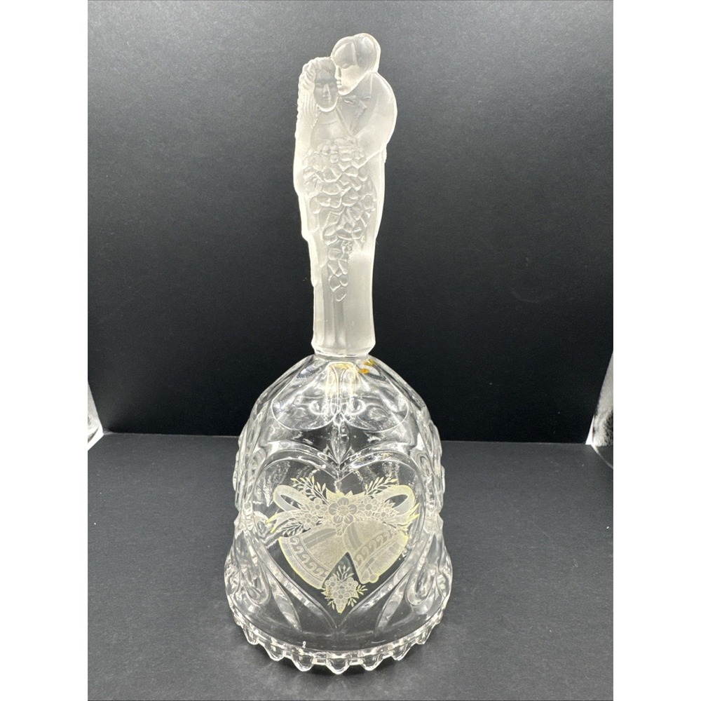 Bride & Groom Wedding Bell Cut & Frosted‎ Glass